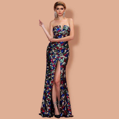 Sequin Shards Evening Gown