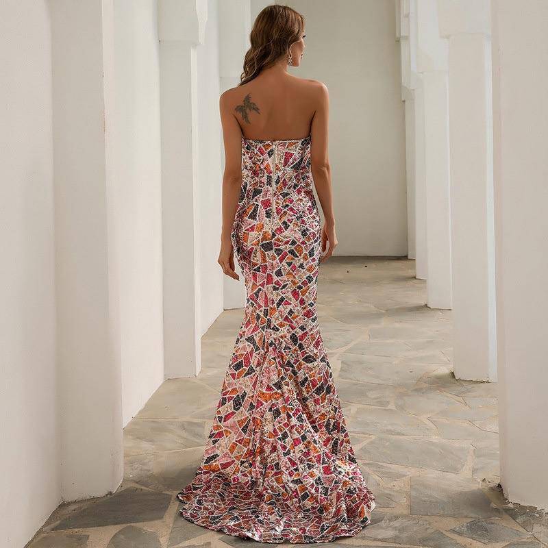 Sequin Shards Evening Gown