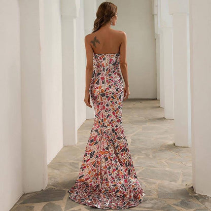 Sequin Shards Evening Gown