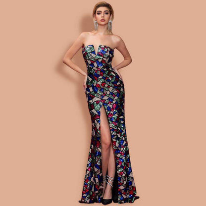 Sequin Shards Evening Gown