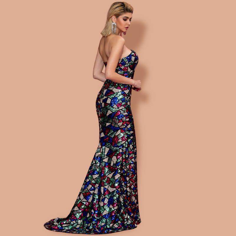 Sequin Shards Evening Gown