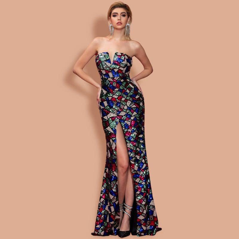 Sequin Shards Evening Gown