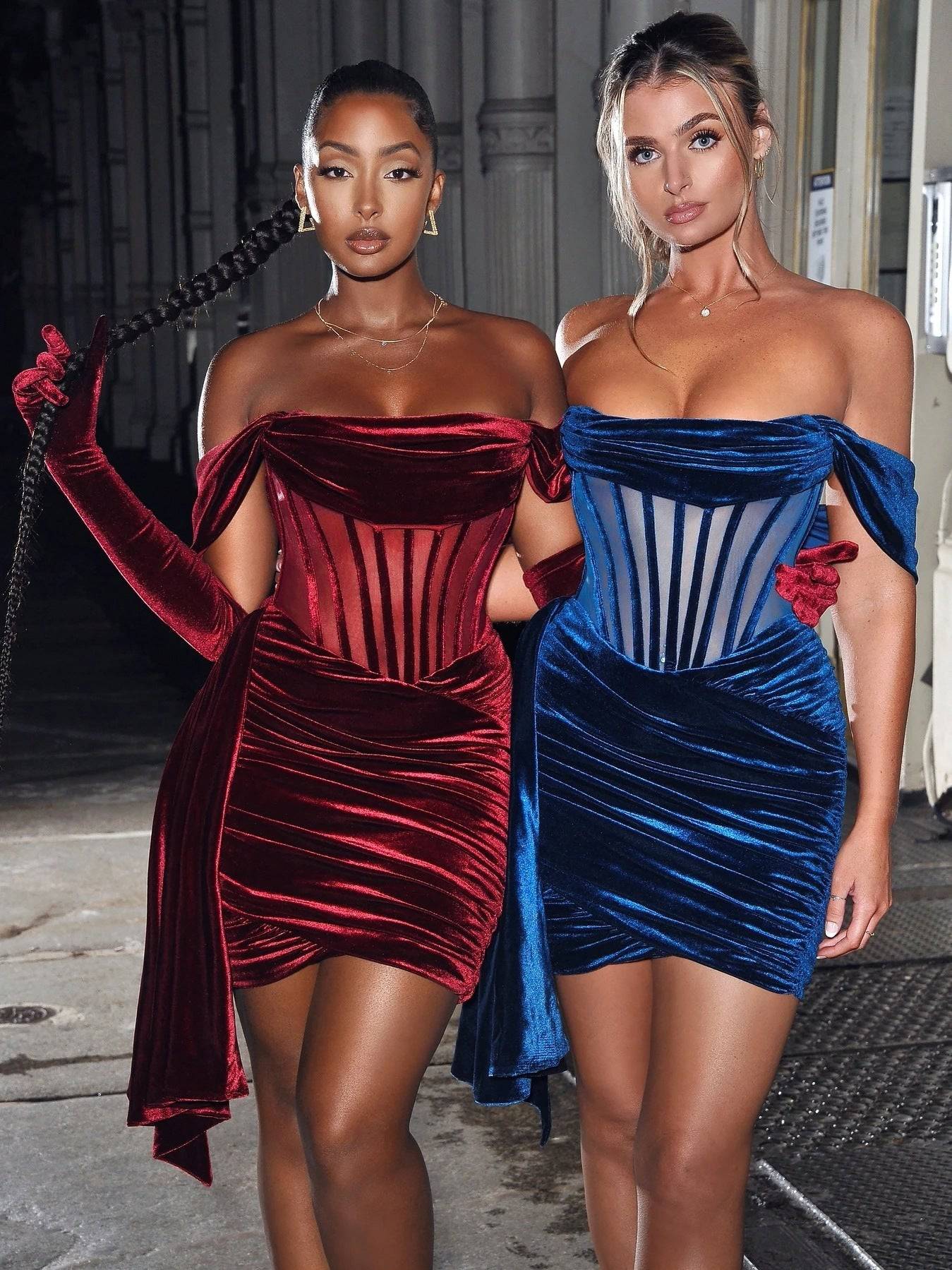 Off-Shoulder Corset Mini Dress