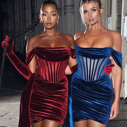 Off-Shoulder Corset Mini Dress